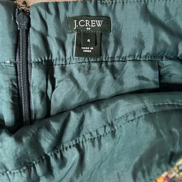 J. Crew Factory Tweed Gold Zip Mini Skirt Size 4 Preppy - Picture 5 of 8